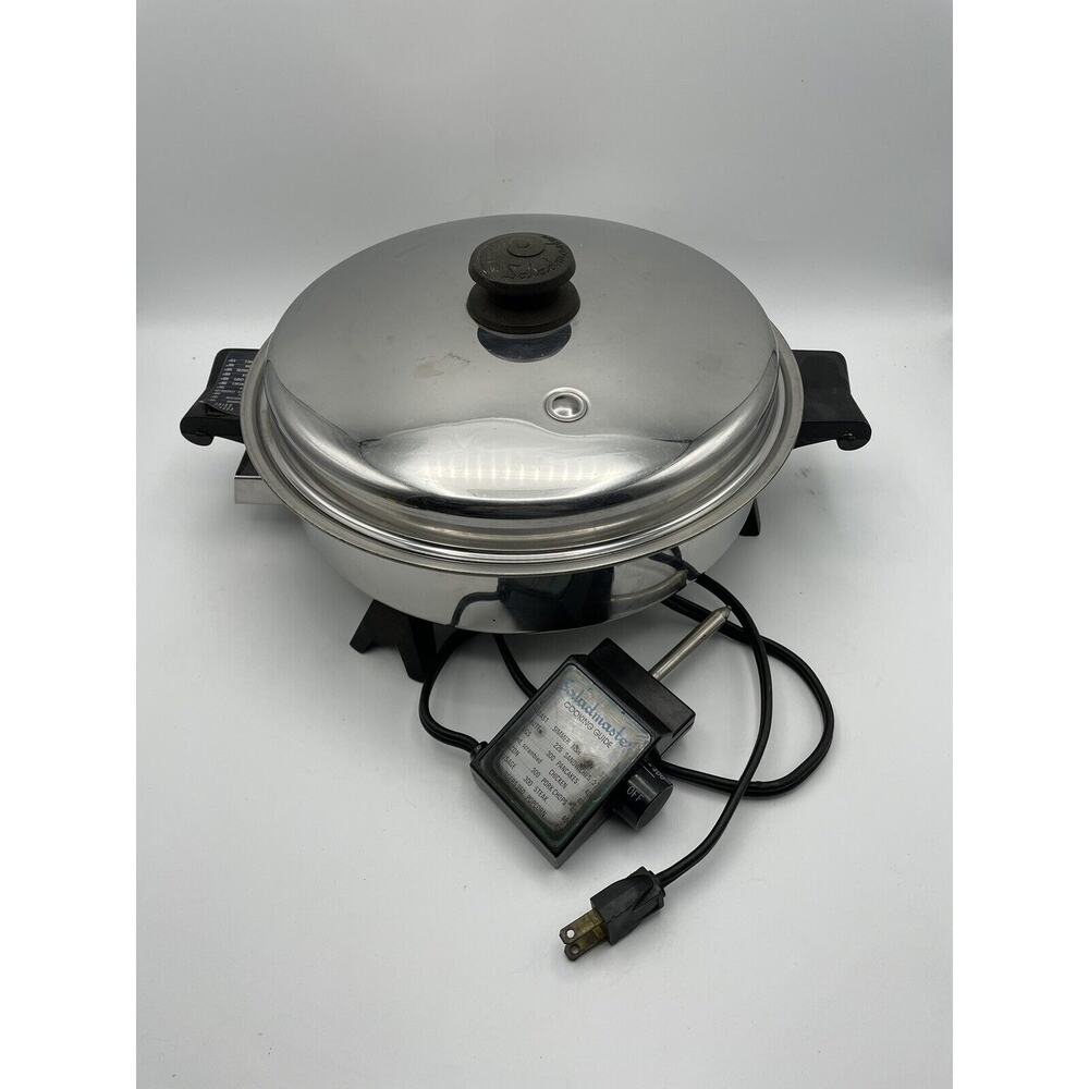 SALADMASTER ELECTRIC SKILLET 7817 11" WITH VAPO LID Tested Works Great